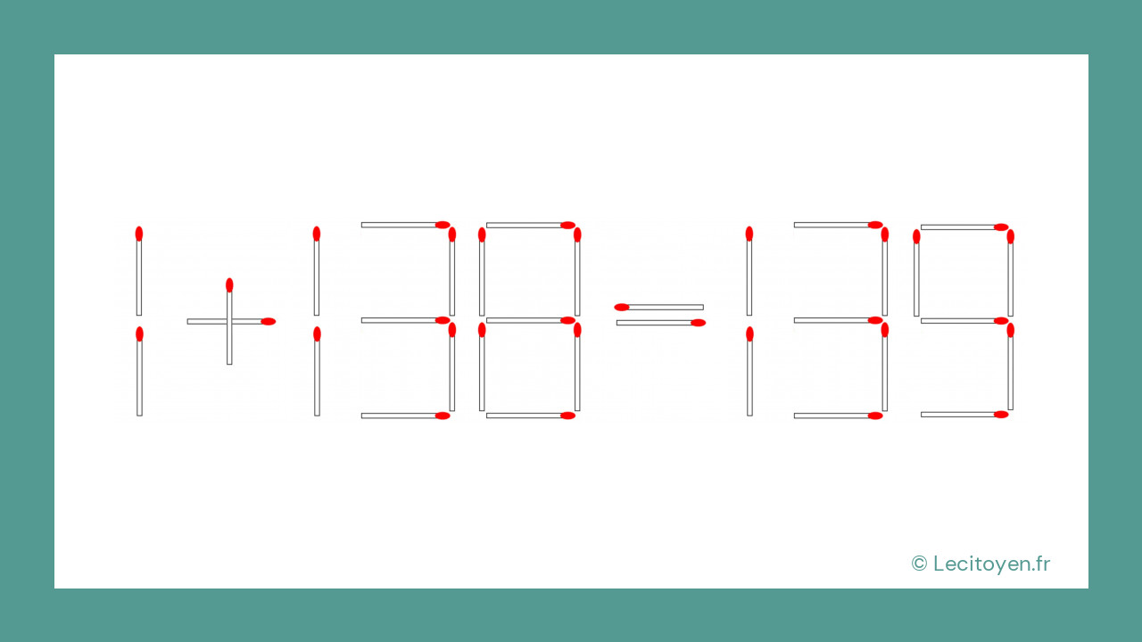 La solution du défi : 1 + 138 = 139 La solution du défi : 1 + 138 = 139