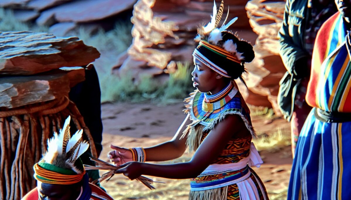 Un groupe de voyageurs explorant un site historique ou un musée en Afrique du Sud.