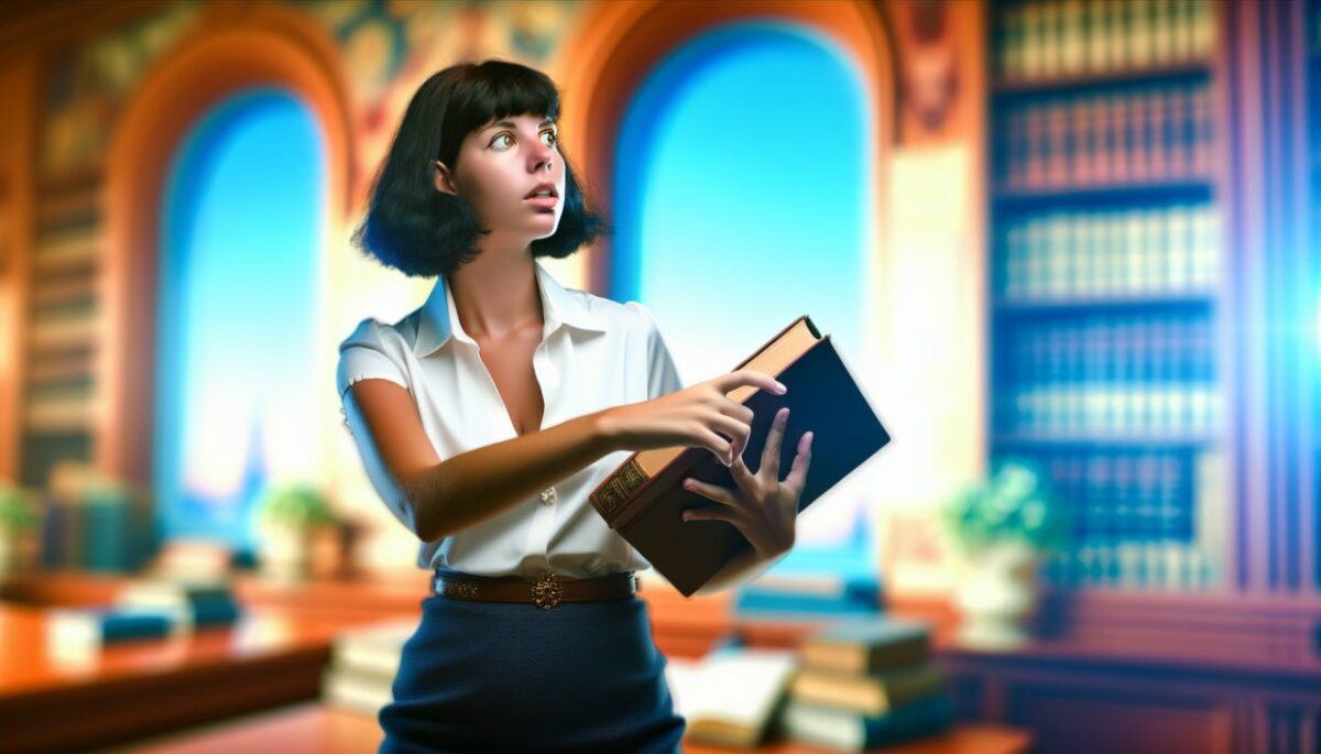 zoom sur une femme qui prend soin de ces livres