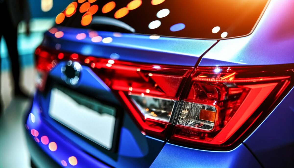 zoom sur arrière d'une voiture où l'on voit la plaque d'immatriculation