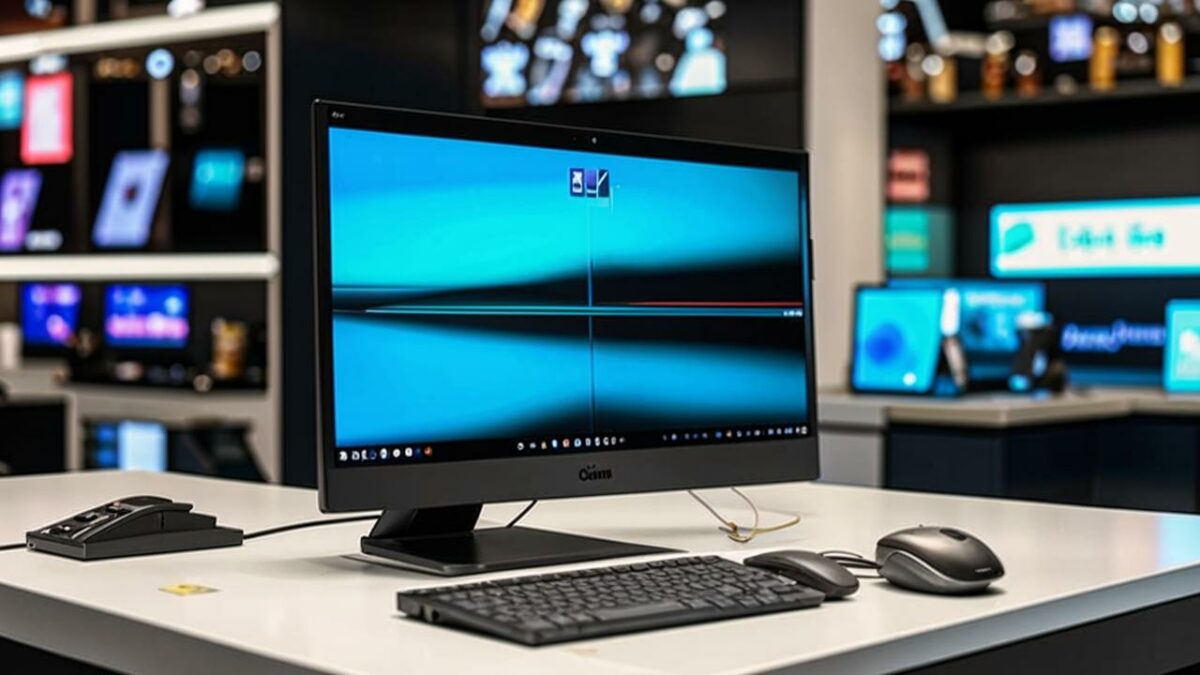 ordinateur dans un magasin