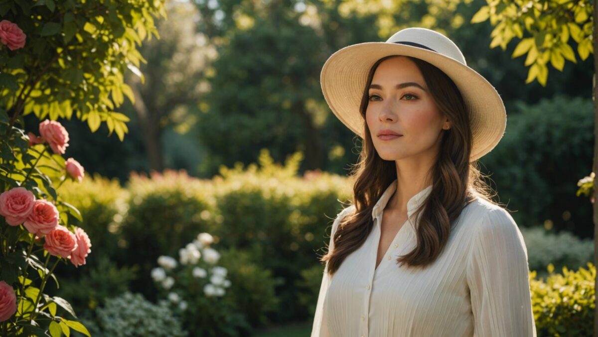 un femme avec un beau chapeau