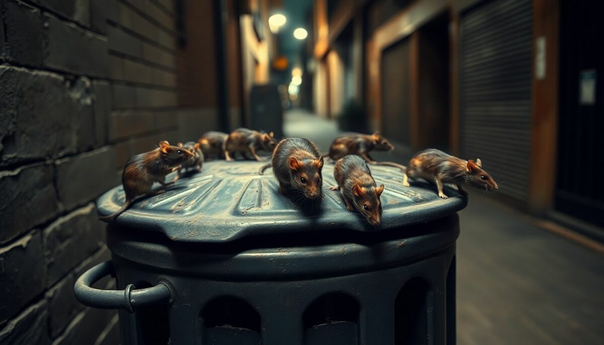 rats sur poubelle