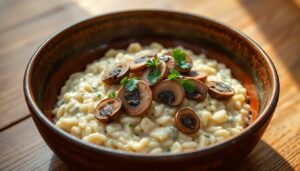 Risotto aux champignons de Paris et cèpes