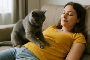 Pourquoi votre chat pétrit votre ventre : la signification cachée de ce geste attendrissant et mystérieux