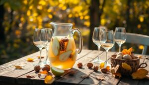 Le cocktail du jour : Sangria blanche poire et noix, un mélange original et plein de douceur automnale